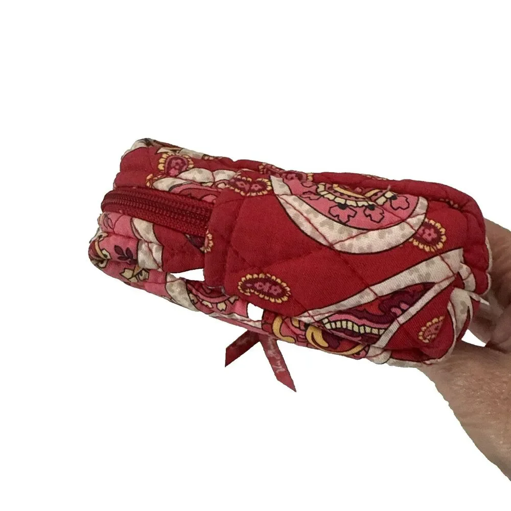 Vera Bradley Makeup Pouch Red Paisley Zipper
